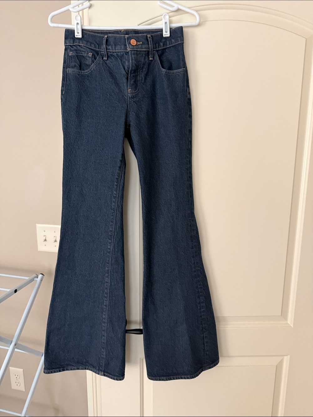 Express Dark Indigo mid-Rise Flare Jeans